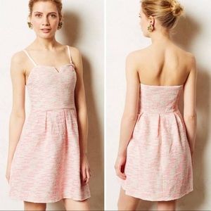 Anthropologie Moulinette Soeurs pink tweed dress